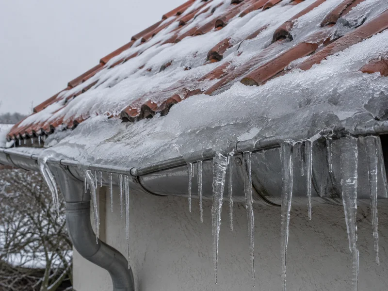 Bourrelet de glace et stalactites en rive — zinguerie et couverture à Oyonnax